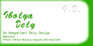 ibolya dely business card
